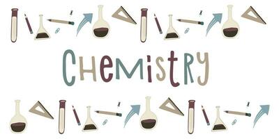 chemie fles lijn icoon. laboratorium buis teken. analyse laboratorium symbool. minimaal lijn illustratie achtergrond. chemie fles lijn icoon patroon spandoek. wit web sjabloon concept. vector