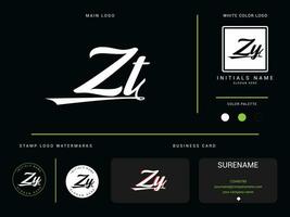 monogram zt logo vector, eerste kleding zt tz luxe mode logo brief ontwerp vector