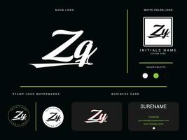 monogram zq logo vector, eerste kleding zq qz luxe mode logo brief ontwerp vector