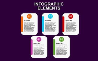 infographic sjabloon met 5 stappen in blauw voor presentaties, bedrijf en affiches. vector