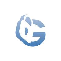 modern eerste brief g hangslot logo vector