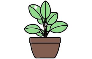 huis plant. potplant geïsoleerd op wit. vector