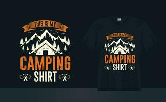 vector embleem wild camping t-shirt ontwerp. avontuur reizen t-shirt ontwerp