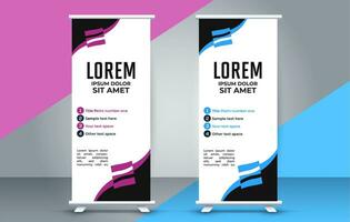 professioneel bedrijf rollen omhoog Scherm standee sjabloon ontwerp vector