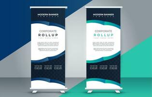 bedrijf rollen omhoog banier ontwerp Scherm standee voor presentatie doel vector