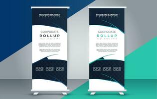 bedrijf rollen omhoog banier ontwerp Scherm standee voor presentatie doel vector