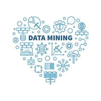 gegevens mijnbouw hart vormig blauw schets spandoek. databank systemen concept illustratie vector