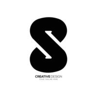 brief s modern stoutmoedig vorm creatief elegant monogram logo vector