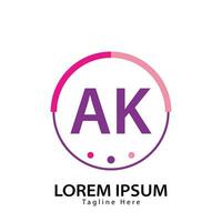 brief ak logo. een k. ak logo ontwerp vector illustratie voor creatief bedrijf, bedrijf, industrie. pro vector