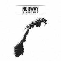 eenvoudige zwarte kaart van noorwegen geïsoleerd op een witte achtergrond vector