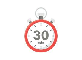 30 minuten Aan stopwatch icoon in vlak stijl. klok gezicht timer vector illustratie Aan geïsoleerd achtergrond. countdown teken bedrijf concept.