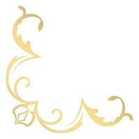 goud wijnoogst barok hoek ornament retro patroon antiek stijl acanthus. decoratief ontwerp element filigraan kalligrafie. u kan gebruik voor bruiloft decoratie van groet kaart en laser snijden. vector