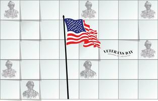 veteranen dag Amerika vlag vector vorm achtergrond voor achtergrond ontwerp.