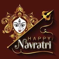 navratri festival durga poeja, ma durga devi, dussehra vector