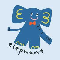 creatief hand- getrokken kinderen schattig tekenfilm dier olifant illustratie2 vector