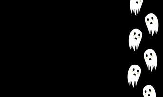 wit zwart halloween illustratie vector grafisch achtergrond met schattig geesten en een kopiëren ruimte Oppervlakte