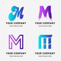 creatieve gradiënt m logo-collectie vector