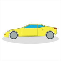 geel sport- auto Aan wit achtergrond vector