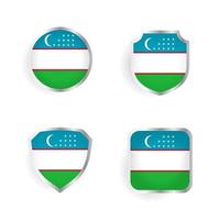 Oezbekistan land badge en label collectie vector