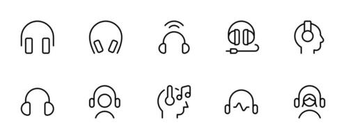 hoofdtelefoons koptelefoon oortelefoon vector illustratie icoon schets vlak icoon voor apps icoon vector Aan wit achtergrond