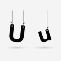 abstracte hangende letter u-ontwerp vector