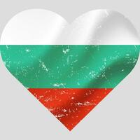 bulgarije vlag in hart vorm grunge vintage. Bulgaars vlag hart. vector vlag, symbool.