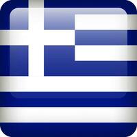 Grieks vlag knop. plein embleem van Griekenland. vector Griekenland vlag, symbool. kleuren en proportie correct.