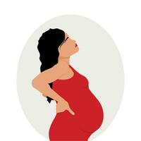 moeder en kind. silhouet van een zwanger vrouw met een kind in haar baarmoeder. vector illustratie