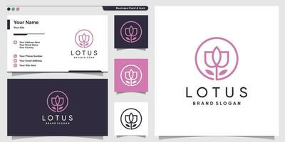 lotus ontwerp element icoon vector met bedrijf kaart concept