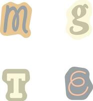 losgeld Notitie besnoeiing uit alfabet in kleurrijk ontwerp. vector illustratie set.