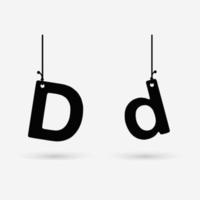 abstract hangend letter d-ontwerp vector