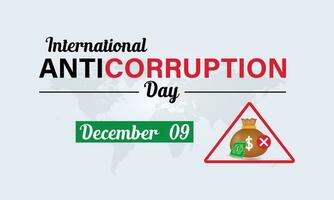 hou op corruptie icoon. Internationale anti corruptie dag. verbod teken. banier, poster, kaart, achtergrond ontwerp. vector