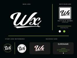 modern wx kleding logo branding, eerste luxe wx logo icoon vector voor uw mode winkel