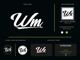 modern wm kleding logo branding, eerste luxe wm logo icoon vector voor uw mode winkel