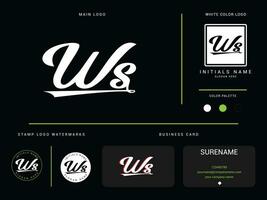 modern ws kleding logo branding, eerste luxe ws logo icoon vector voor uw mode winkel