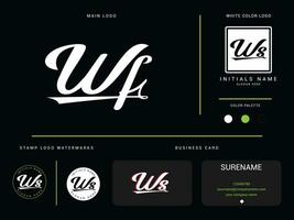 modern wf kleding logo branding, eerste luxe wf logo icoon vector voor uw mode winkel