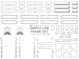 reeks van gemakkelijk lijsten, kader toespraak bubbel, titel decoratie, decoratie ontwerp lint achtergrond sjabloon vector