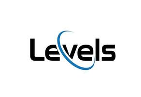 niveaus tekst logo vector