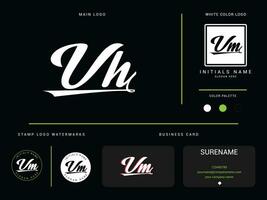 luxe kleding vh mode logo brief, eerste vh logo branding ontwerp voor kleding bedrijf vector