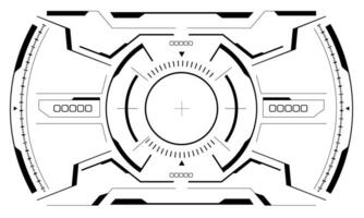 hud sci-fi koppel scherm visie wit meetkundig Aan rood ontwerp virtueel realiteit futuristische technologie creatief Scherm vector