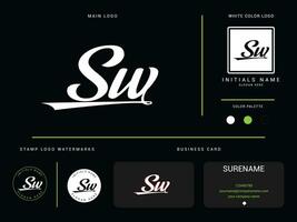 kleding sw luxe logo, minimalistische mode sw logo icoon en branding ontwerp vector