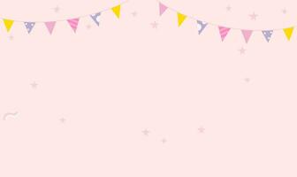 roze kleur verjaardag achtergrond voor kinderen speciaal dag, confetti en sparkles vector