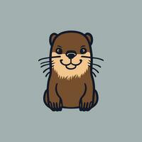 vector illustratie. logo illustratie van een Otter gemaakt in een schattig tekenfilm. vlak tekenfilm stijl geïsoleerd vector