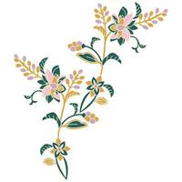 een prachtig gedetailleerd botanisch illustratie van een Afdeling met levendig bloemen en weelderig bladeren vector