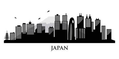 Japan stad sylijn silhouet vector