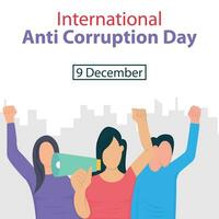 illustratie vector grafisch van mensen dragen uit anti-corruptie campagnes, perfect voor Internationale dag, Internationale anti corruptie dag, vieren, groet kaart, enz.