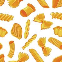 naadloos patroon met verschillend types van pasta. naadloos patroon met pasta. voedsel patroon. pasta achtergrond. voedsel achtergrond. keuken levendig ontwerp. kleurrijk vector illustratie