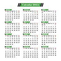 modern creatief en schoon kalender ontwerp 2024 sjabloon, uniek stijl kalender vector