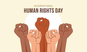 hand- getrokken Internationale menselijk rechten dag achtergrond met handen vector