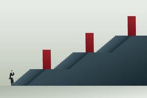 zakenman op elke verdieping om op te stijgen naar doel en succes vector